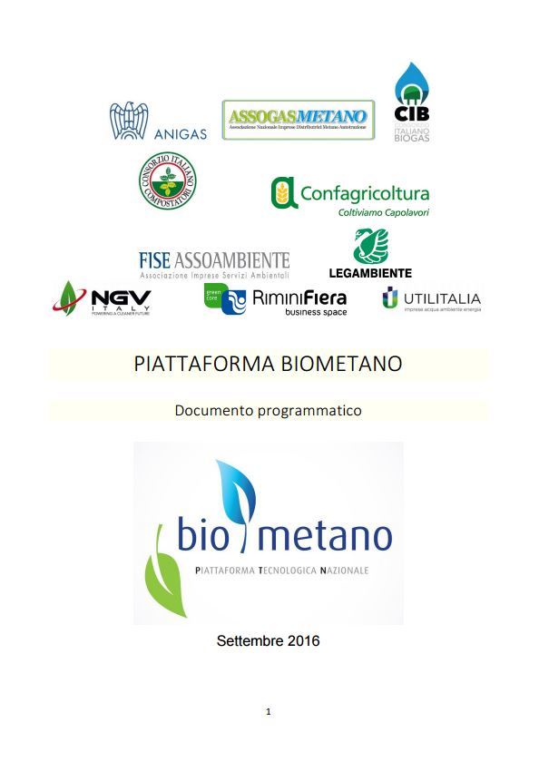 Manifesto della Piattaforma (bio)metano – Ecomondo (2016)